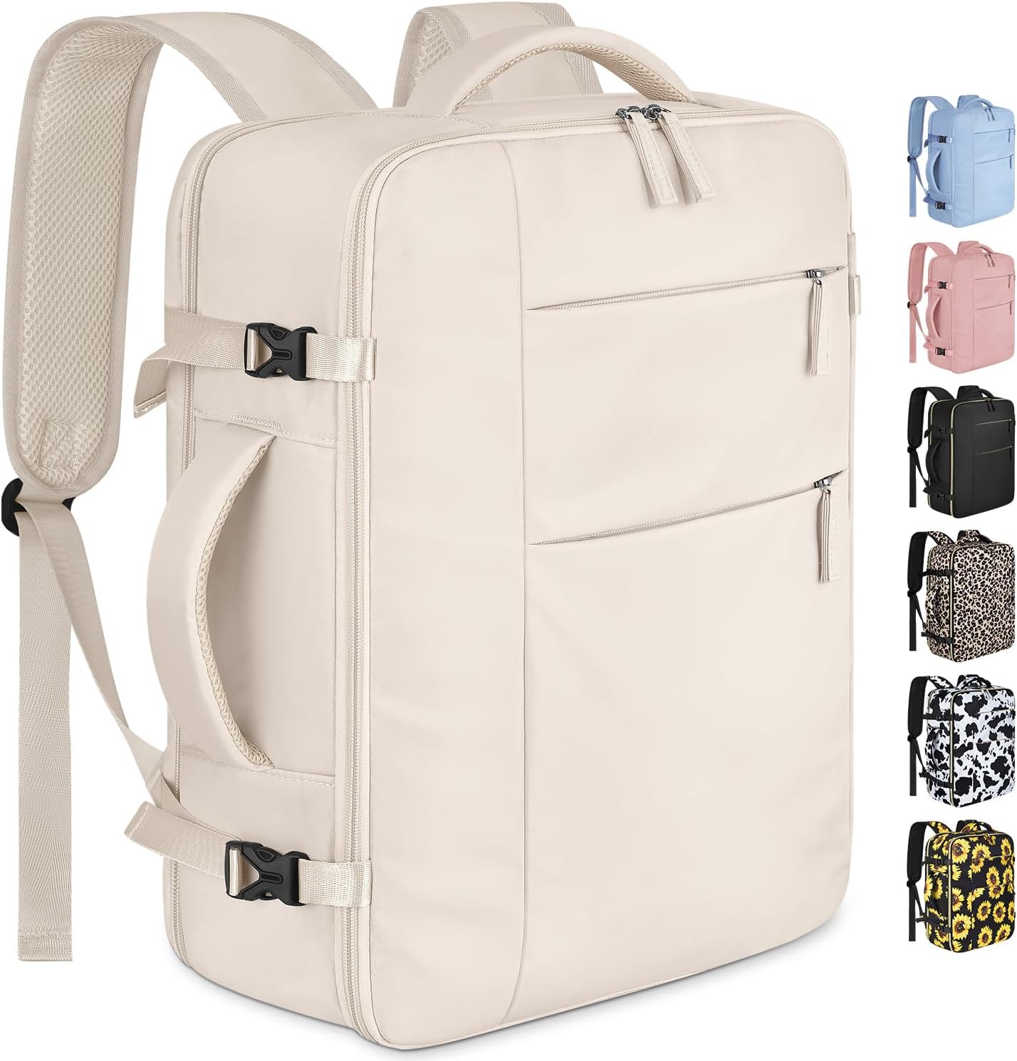 Travel Backpack, Unisex Waterproof Laptop Backpack (Beige)